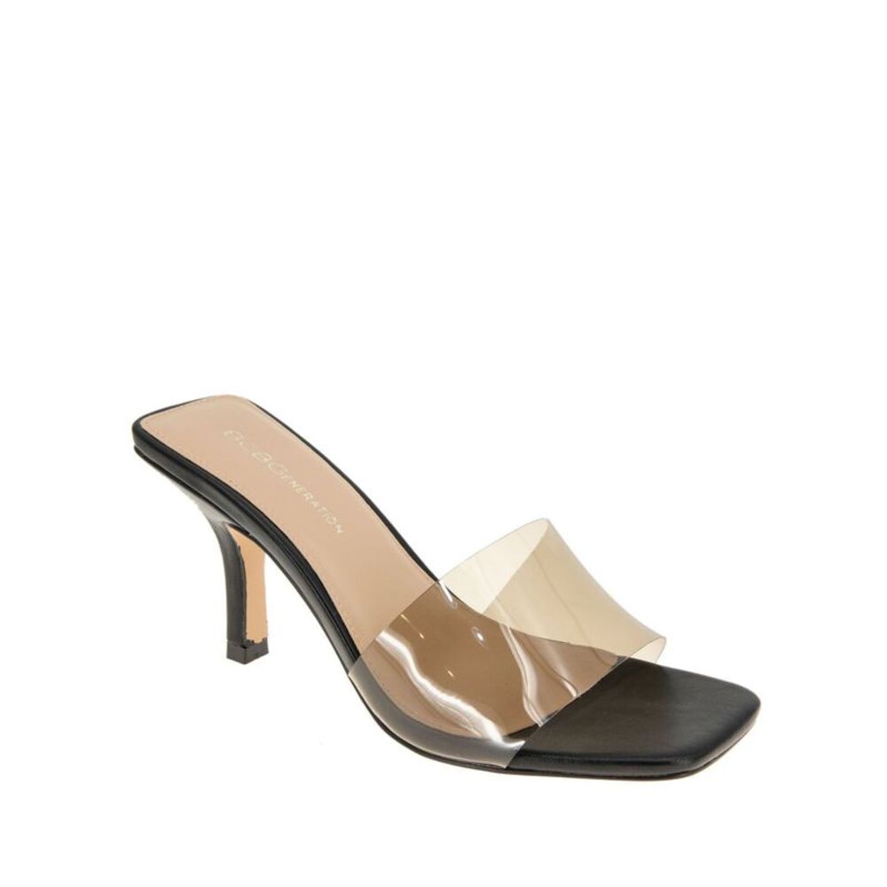 BCBGENERATION Smoke Black Maxari Square Toe Heeled Sandal 5.5 *New With Box*
